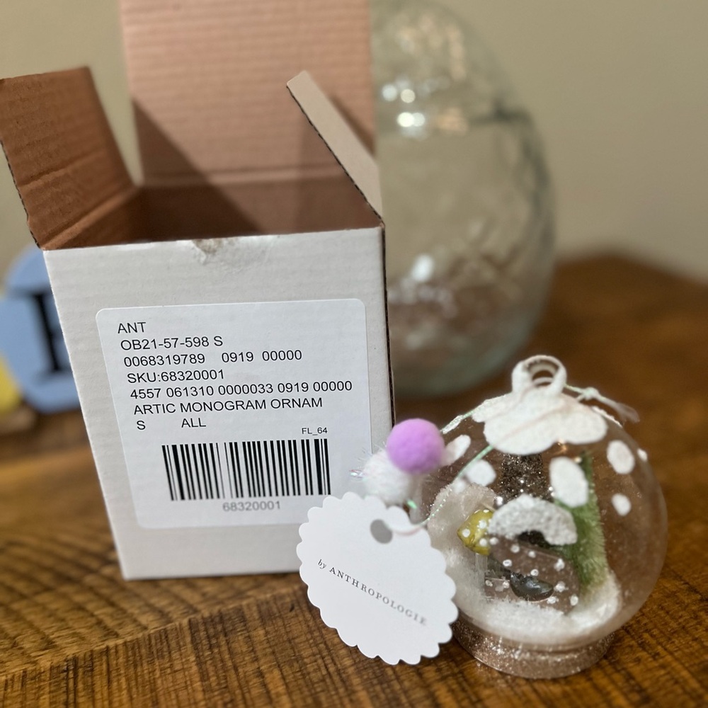 Anthropologie Winter Snow Globe Ornament